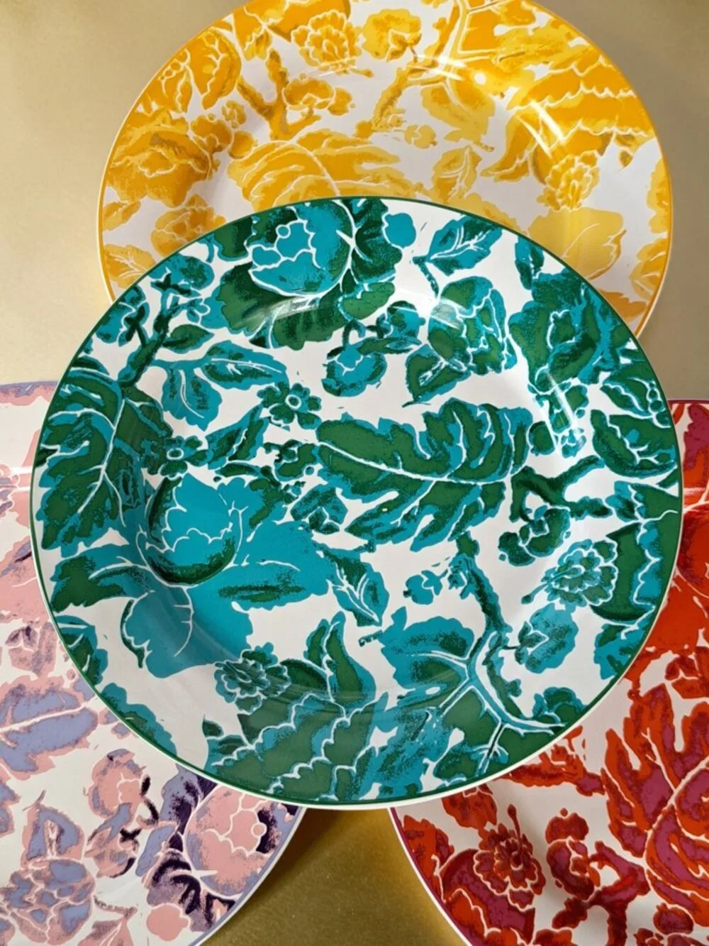 DVF x Target Diane Von Furstenberg 4-Piece Floral Toile Salad Plate Set